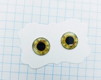 14mm Resin Blythe doll eye chips (R1), Yellow Green Irises