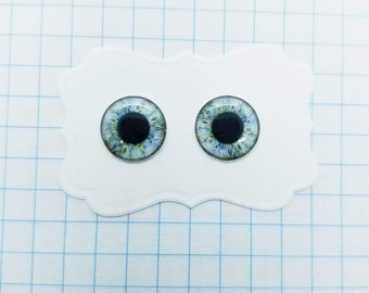 14mm Resin Blythe doll eye chips (R6), Blue Yellow Irises