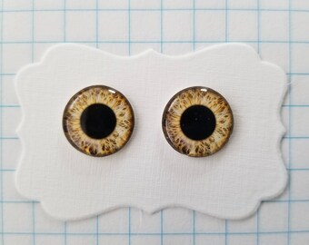 14mm Resin Blythe doll eye chips (R14), golden brown iris