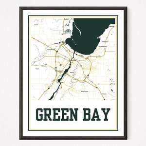Green Bay Packers Print, Map of Green Bay, NFL Wall Art, Digital Download, Packers Football Poster, Instant Download, Multiple Sizes