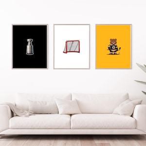 Boston Bruins Prints, Set of 3, NHL Wall Art, Digital Download, Bruins Hockey Poster, Instant Download, Multiple Sizes