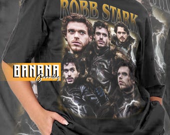 Camiseta vintage de Robb Stark con diseños gráficos de los años 90, unisex, para adultos, BGL841