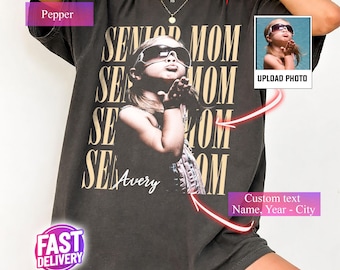 Custom Senior Mom Photo Shirt, Class of 2026 Graduation Gift, Personalized Name Year Tee