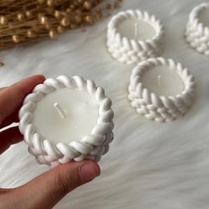 石膏キャンドル、パーティーの記念品、ポット型キャンドル、キャンドルホルダー、天然コットン芯キャンドル