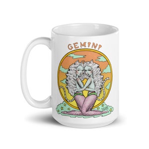 Gemini Coffee Mug - Gemini Gift - Zodiac Sign - Astrology Gift - 15 oz. Art Mug by Marybel Martin