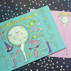 Miss Lune - carte postale 10 x 15 cm par Marybel Martin