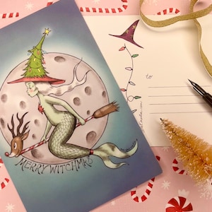 Frohe Hexen!  - Postkarte - 4 x 6" von Marybel Martin