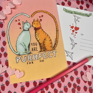 Tu es PURRFECT pour moi - carte postale - 4 x 6" par Marybel Martin