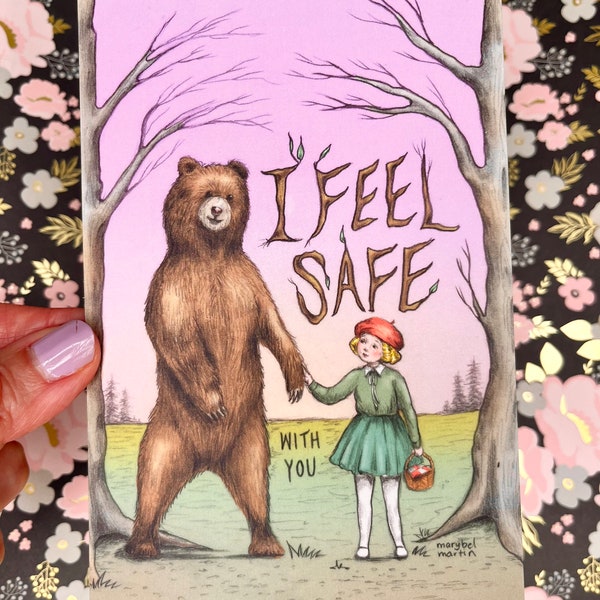 I Feel Safe with You - postcard - 4 x 6" by Marybel Martin