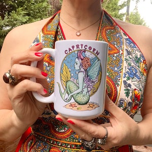 Steinbock Kaffeetasse - Steinbock Geschenk - Sternzeichen - Astrologie Geschenk - Kunsttasse von Marybel Martin
