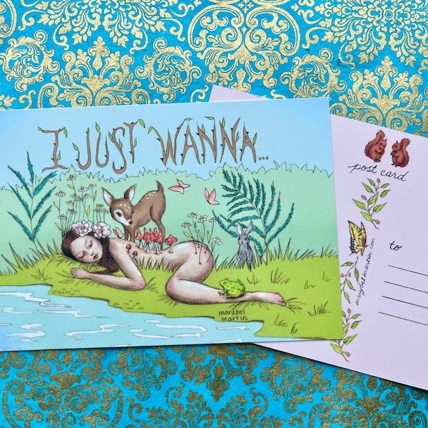 I Just Wanna - postcard - 4 x 6" by Marybel Martin