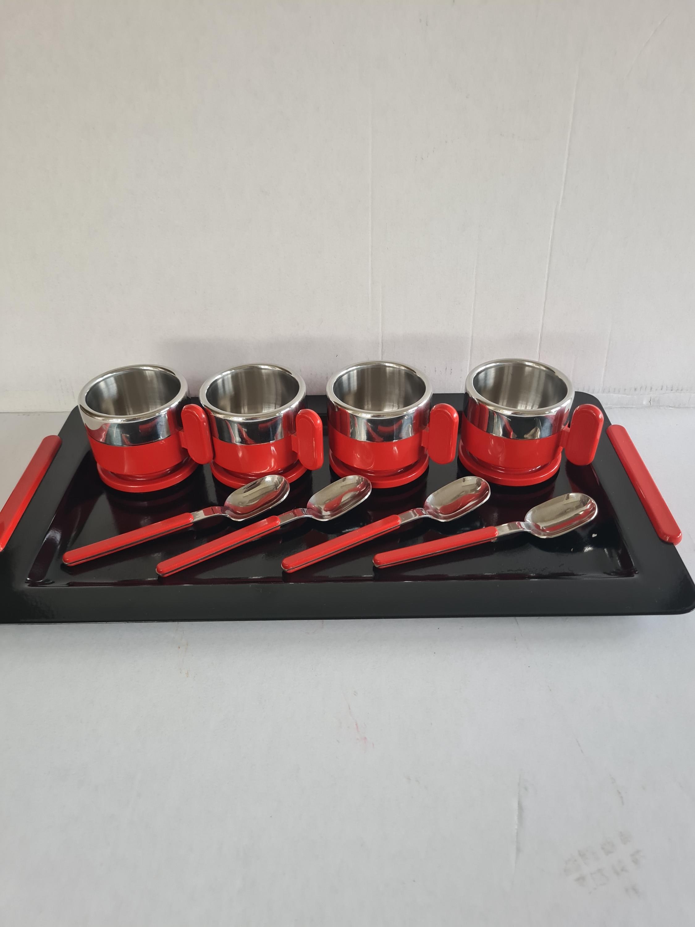 1970 年代のヴィンテージ】Morinox エスプレッソカップ6個&トレイ