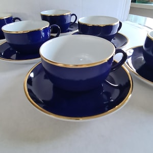 Bavaria 6 x tasse et soucoupe bord doré doré
