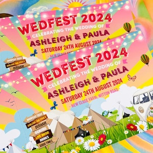 Wedfest Festival Hochzeit Ticket-Einladungen (Probepaket) | Festival Braut | Konzertkarten Einladungen | Festival-Eintrittskarten