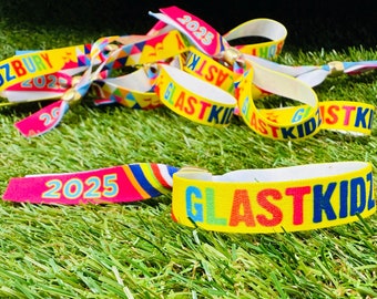 GLASTKIDZ Festival Party Wristbands - kids party wristbands - Festival Party Favours - Birthday Party Festival Accessories