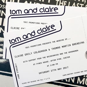 Konzert-Eintrittskarte Hochzeitseinladung (Musterpaket) | Festival Ticketmaster Konzertkarte Hochzeit lädt ein | Rock n Roll Braut einlädt