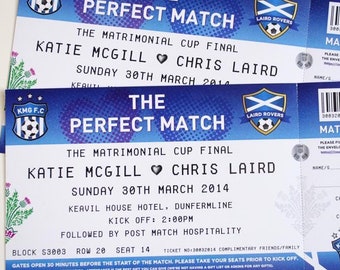 Football Ticket Wedding Invites (sample pack) Football Party Invites - Soccer Wedding Invites - Sports Ticket Wedding Invites