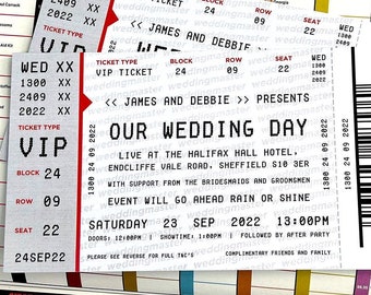 Concert Ticket Wedding Invites (sample pack) Gig Ticket Wedding Invites - Festival Ticket wedding invitation |  | rock n roll bride invites