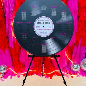 Vinyl Record Wedding Seating Plan - Large Vinyl Wedding Table Plan ...