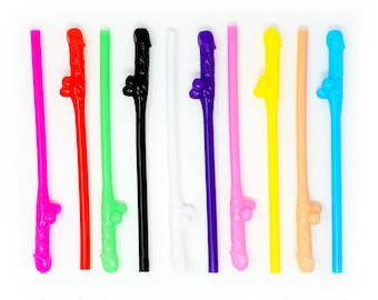 10 Pack Straws MULTICOLOURED Hen Party ~ Novelty Hen Party Straws ~ Party Straws Accessories, Drinking Straws…