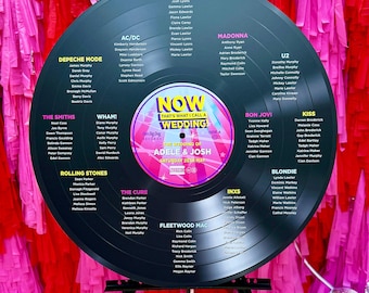 Vinyl Record Wedding Table Plan - Large Vinyl Wedding Seating Chart - Music theme wedding table planner - Huge Vinyl Record Sign