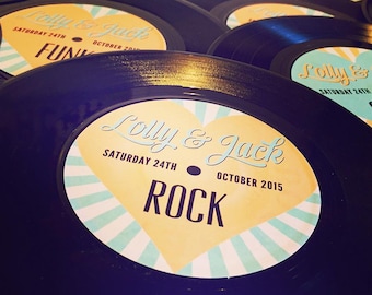 Vinyl Record Wedding Table Names / Table Numbers  | Festival Wedding Table Decoration | Music Wedding Centre Pieces | Rock N Roll