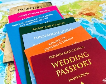 Passport Wedding Invites (sample pack) travel destination wedding invites | passport theme wedding stationery