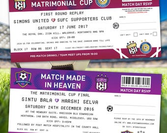 Football / Soccer Ticket Wedding Invitations  (Sample pack) Football Party Wedding Invites