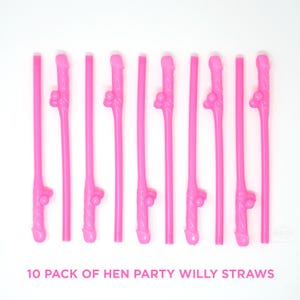 10 stuks ROZE vrijgezellenfeest ~ Nieuwigheid rietjes vrijgezellenfeest ~ Feestrietjes Accessoires, rietjes...