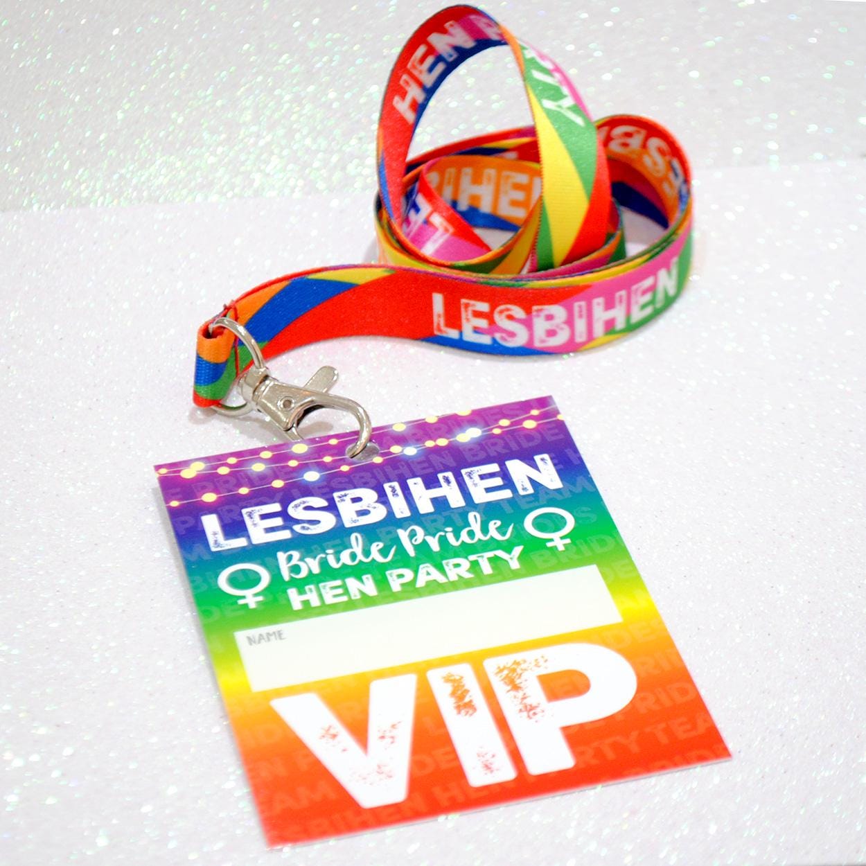 LESBIHEN Lesbian/gay Hen Party VIP Pass Lanyards - Bride Pride - LGBT ...