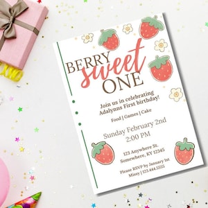 Une invitation d'anniversaire aux petits fruits !