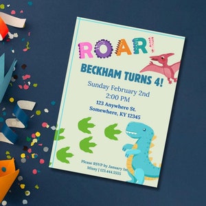 Faire-part d'anniversaire dinosaure !