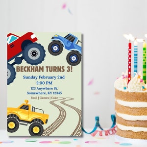 Faire-part d'anniversaire Monster Truck !