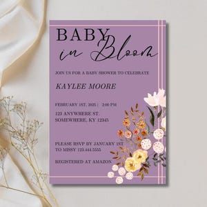 Invitation baby shower floral