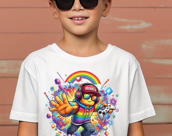 Camiseta de jugador de Roblox para niños y adultos, merchandising de streamers