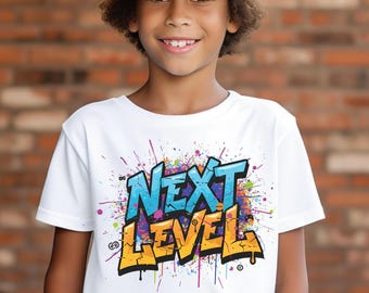 Roblox Next Level Birthday Shirt For Kids Graffiti Gamer T-Shirt Video Game Party Gift