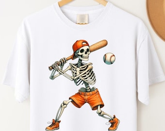 Funny Skeleton Batting Baseball Halloween Design Unisex