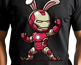 Superhero Easter Bunny T-shirt, Avengers Characters Kids Tee