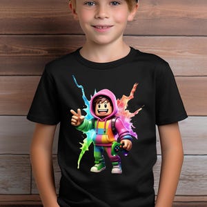 Roblox Gamer T-Shirt for Kids & Adults – Colorful Video Game Character Tee, Gaming Gift image 4