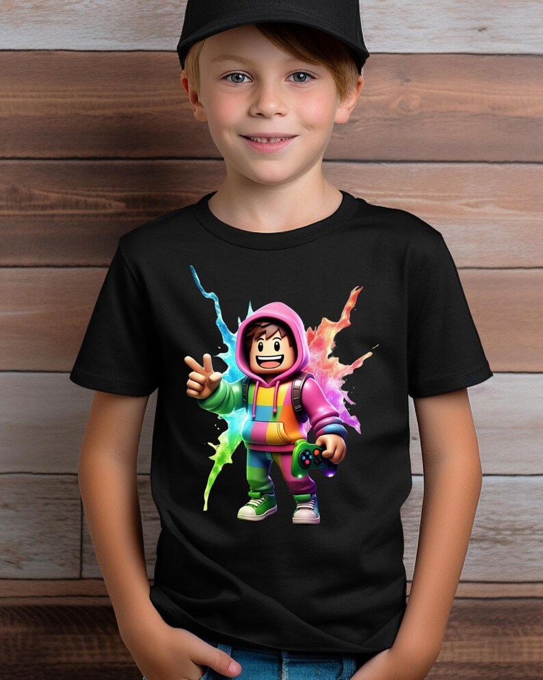 Roblox Gamer T-Shirt for Kids & Adults – Colorful Video Game Character Tee, Gaming Gift image 4