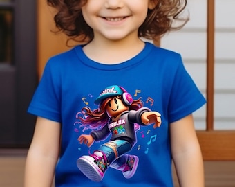 Camiseta de jugador de Roblox para niños: camiseta con personaje de juego de música y baile, regalo para gamers