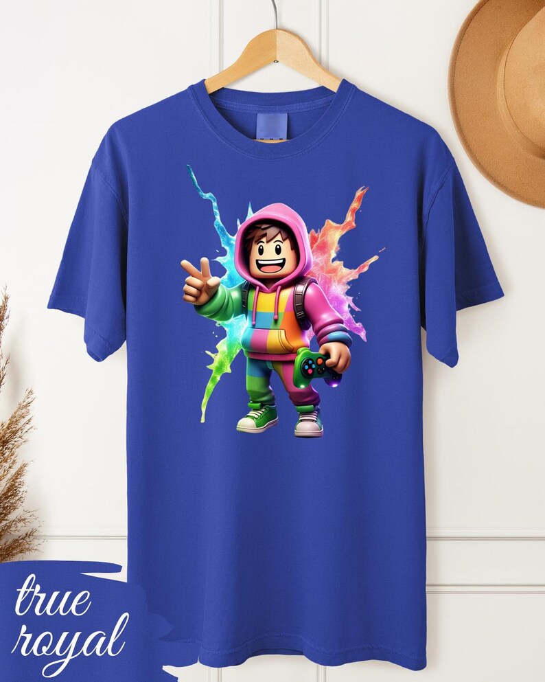 Roblox Gamer T-Shirt for Kids & Adults – Colorful Video Game Character Tee, Gaming Gift image 9