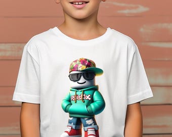 Camiseta de jugador de Roblox para niños: camiseta de personaje de videojuego, regalo para gamers