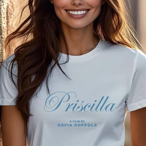 Priscilla Movie T-Shirt, A Film By Sofia Coppola Baby Tee, Vintage Aesthetic Shirt, Retro Film Merch, Movie Lover Gift