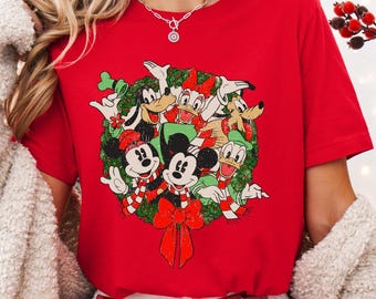 Disney Christmas Shirt – Retro Mickey and Friends Holiday Tee