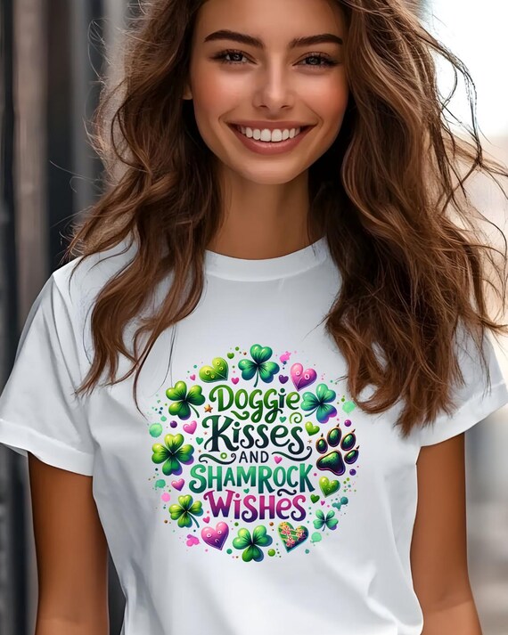Irish Heart Lucky Shamrock Dog Paws T-Shirt Irish Heart Lucky Shamrock Dog Paws T-Shirt