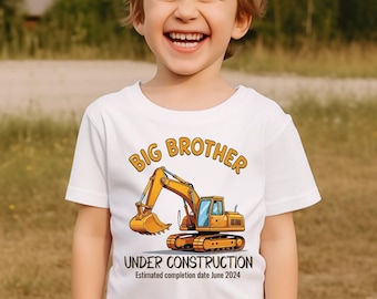 Personalized Big Brother Shirt: Under Construction Pregnancy Announcement