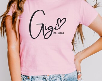 Camiseta Gigi Est 2026 – Camiseta para anunciar que serás abuela
