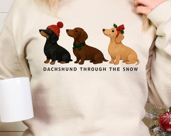 Dachshund Christmas Sweatshirt: Funny Doxie Xmas Crewneck