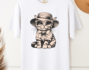Funny Y2K Retro Cat Meme T-Shirt: Silly Vintage Style